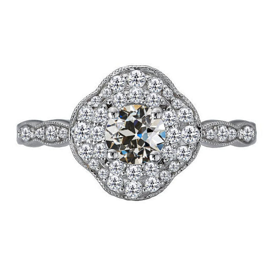 Diamante Anello Halo 1,50 carati Oro Bianco 14K – vista principale
