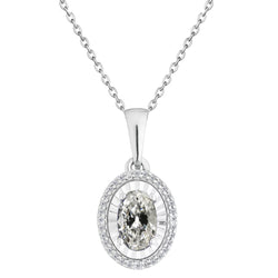 Diamante Fine Collana Pendente 2 carati F/VS1 – Oro Bianco 14K