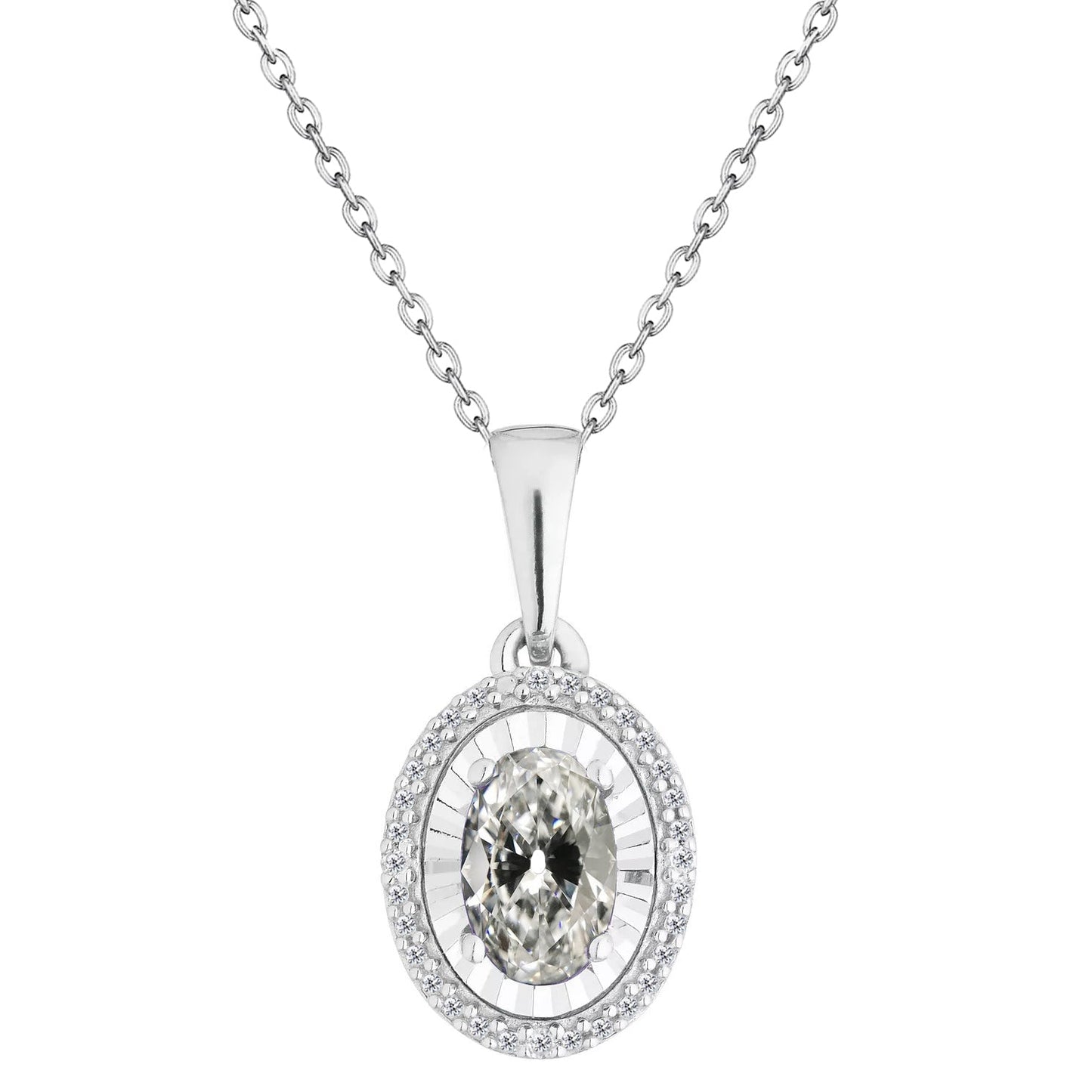 Taglio Old Mine Diamante Fine anello in Oro Bianco 14K – vista principale