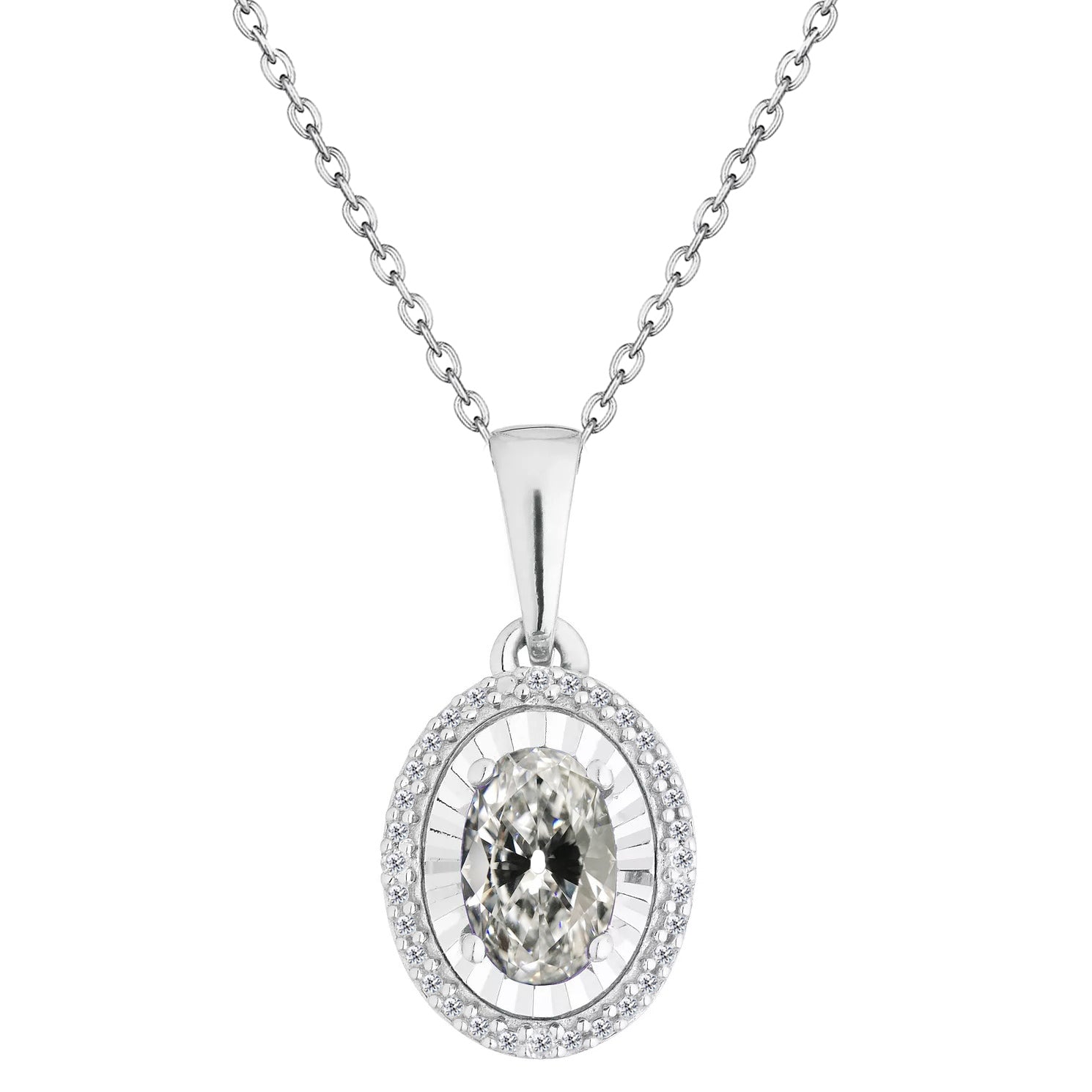 Taglio Old Mine Diamante Fine anello in Oro Bianco 14K – vista principale
