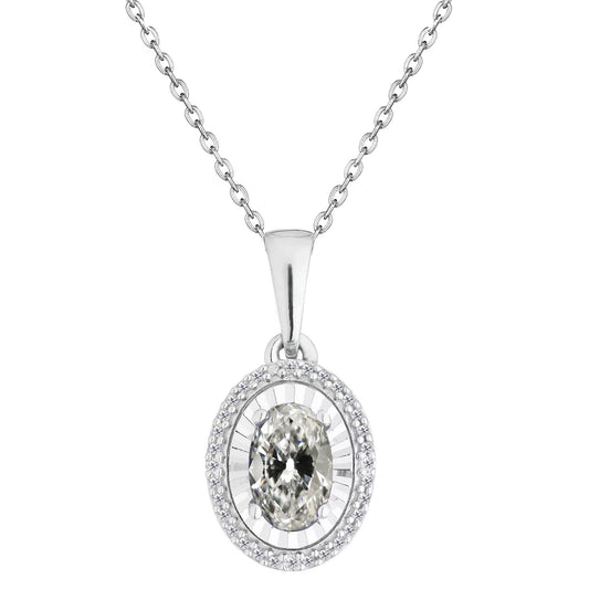 Taglio Old Mine Diamante Fine anello in Oro Bianco 14K – vista principale