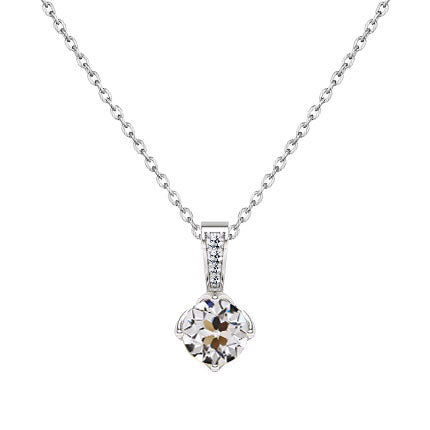 Taglio Old Mine Diamante Fine anello in Oro Bianco 14K – vista principale