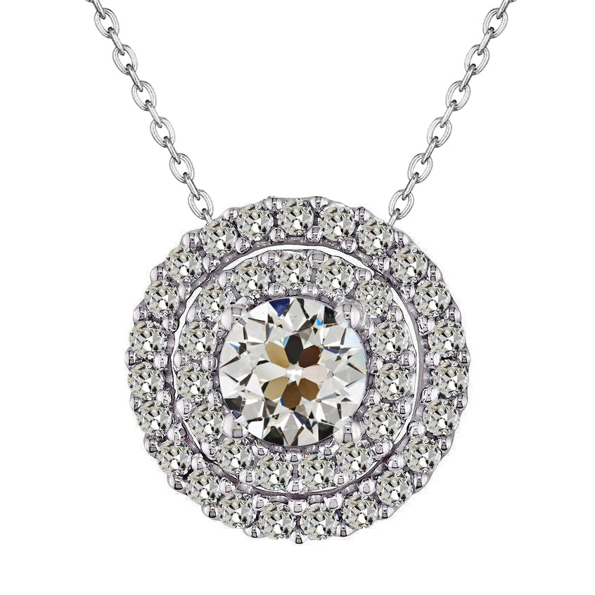 Cuscino Antico Diamante Fine anello in Oro Bianco 14K – vista principale