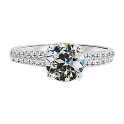 2,50 carati Diamante Anello Solitario con Accenti in Oro 14