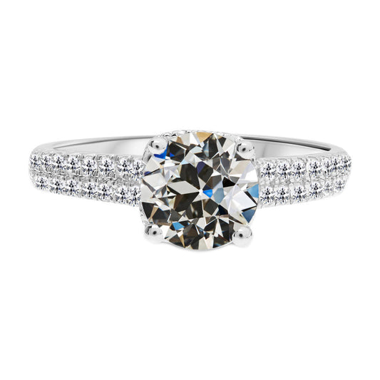 Diamante Anello Solitario con Accenti 2,50-carati Oro 14 Carati Bianco – vista principale