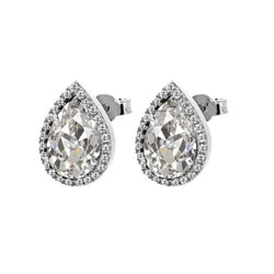 Orecchini Pendenti Oro Bianco 14K – Diamante Fine Cuscino Antico