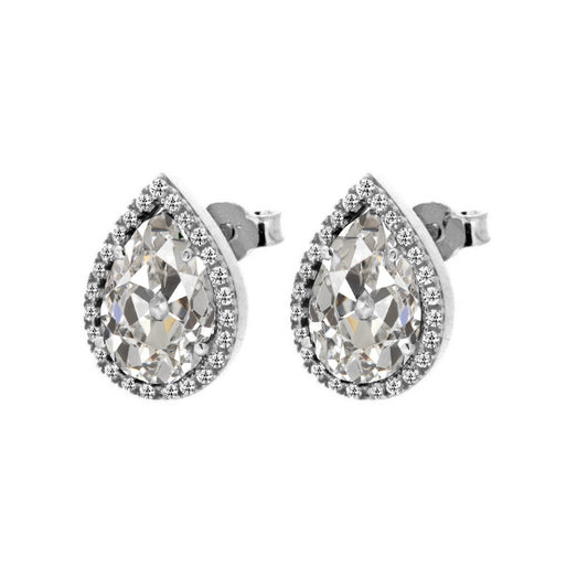 Diamante Fine Orecchini Pendenti 2 carati Oro Bianco 14K – vista principale
