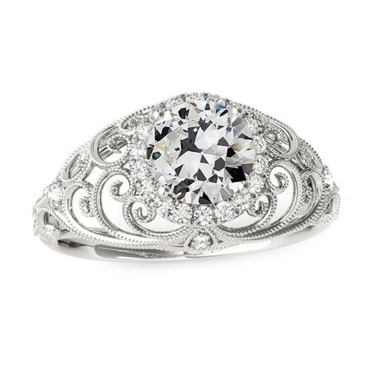 Old Miner Vero Diamond Fancy Anello Stile Antico Miligrain 3,75 Carati