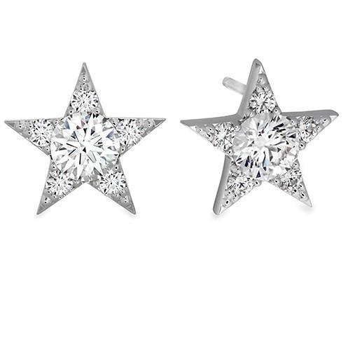 Orecchini A Bottone A Stella Da Donna In Oro Bianco 14K Con Naturale Diamanti A Taglio Rotondo Da 4 Ct