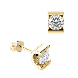 Orecchini A Bottone Con Genuino Diamanti Incastonati In Oro Giallo Gioielli Da Donna 4 Carati