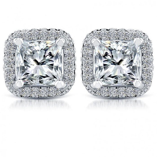 vero round diamante 5.70carati orecchino vista frontale