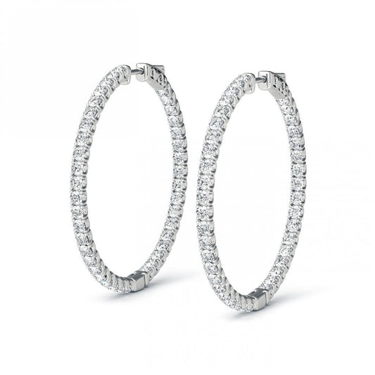 Orecchini A Cerchio Da Donna Con Naturale Diamanti Scintillanti Taglio Brillante Da 4.80 Ct