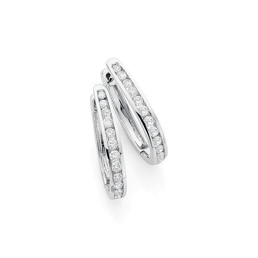 Orecchini A Cerchio Da Donna Con Vero Diamanti A Taglio Brillante Rotondo Da 2.20 Carati In Oro 14K