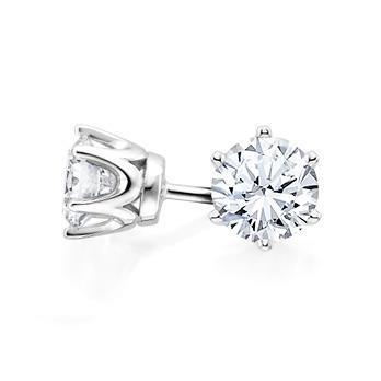 Orecchini A Forma Di Corona Con Borchie Da Donna Con Genuino Diamanti Da 3 Ct Wg 14K Set Di Sei Griffe