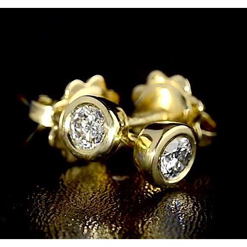 Orecchini A Lobo Con Naturale Diamanti 1.50 Carati In Oro Giallo 14K