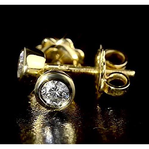 Orecchini A Lobo Con Naturale Diamanti 1.50 Carati In Oro Giallo 14K