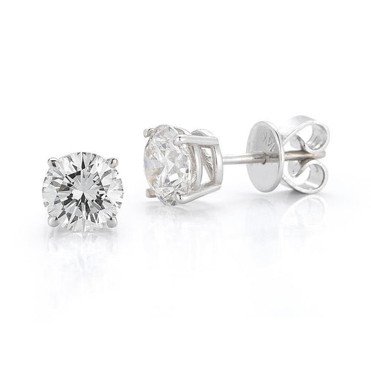 Orecchini A Lobo Con Naturale Diamanti Scintillanti Da 4.70 Carati In Oro Bianco
