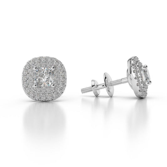 Orecchini A Lobo Con Vero Diamante Scintillante A 4 Carati In Oro Bianco 14K