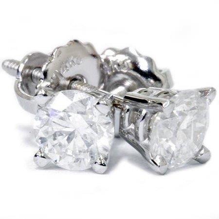 Orecchini A Lobo Con Vero Diamanti 4 Ct In Oro Bianco