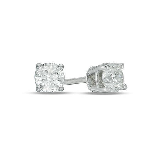 Orecchini A Lobo Con Vero Diamanti Taglio Rotondo Brillante 2.00 Carati Wg 14K