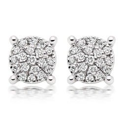 Orecchini A Lobo Da Donna Con Genuino Diamante Taglio Brillante Rotondo 3.80 Carati
