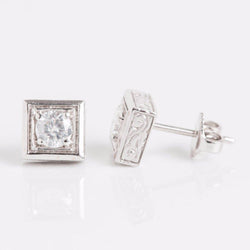 Orecchini A Lobo Da Donna Con Genuino Diamanti Scintillanti Da 1.80 Carati Oro Bianco 14K