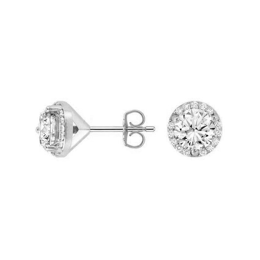 vero round diamante 3.10carati orecchino vista frontale