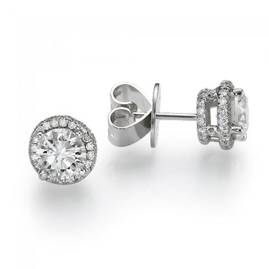 vero round diamante 3carati orecchino vista frontale