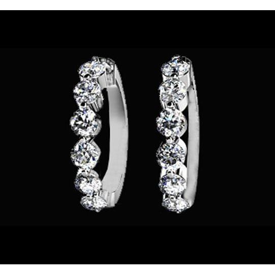Orecchini Circolari Con Naturale Diamanti 3 Carati Gioielli Da Donna In Oro Bianco Massiccio