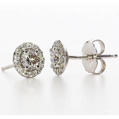 Orecchini Con Vero Diamanti Halo Studs