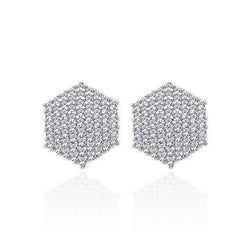 Orecchini Da Donna In Oro Bianco Con Genuino Diamanti A Taglio Brillante Rotondo Da 4.80 Ct