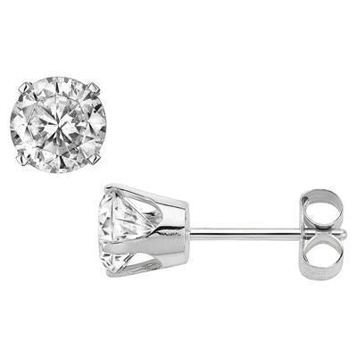 Orecchini Da Donna In Oro Bianco Con Splendidi Genuino Diamanti A Taglio Rotondo Da 3.80 Ct