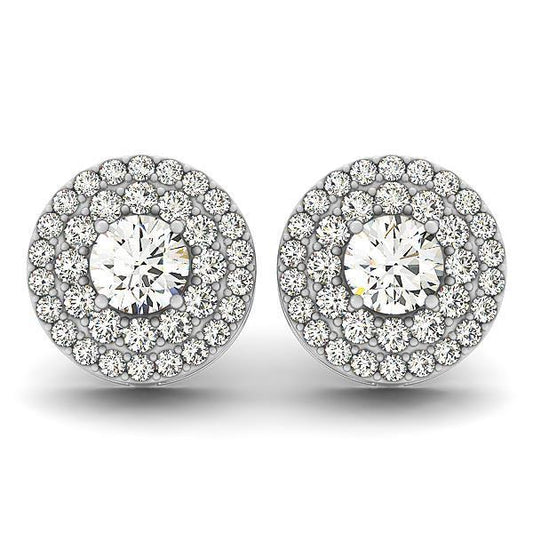 vero round diamante 5.70carati orecchino vista frontale