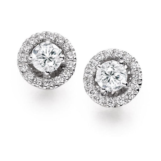 vero round diamante 2.3carati orecchino vista frontale