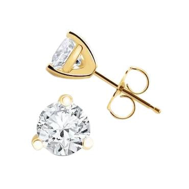 Orecchini Lady Studs In Oro Giallo 14K Con Genuino Diamanti Taglio Rotondo 5.70 Carati