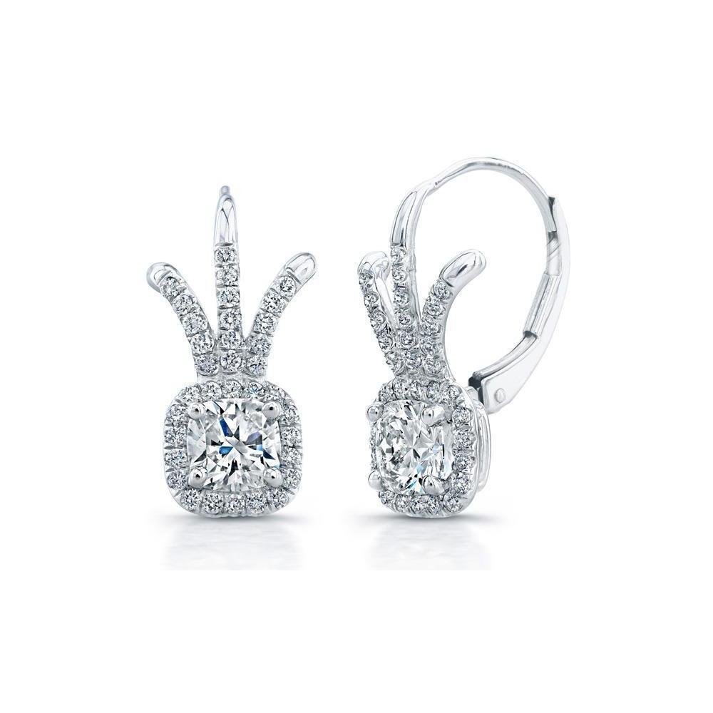 Orecchini Pendenti Da Donna Con Vero Diamanti Scintillanti Da 4.60 Carati In Oro Bianco 14K