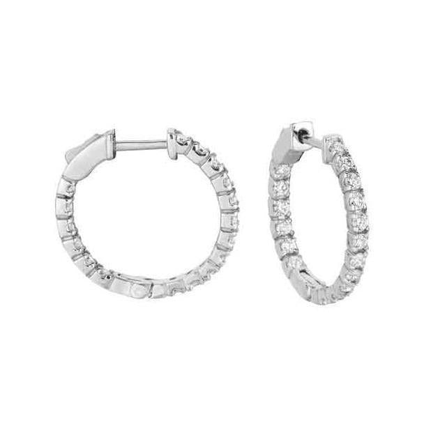 Orecchini a cerchio in oro bianco 14 carati con taglio rotondo e diamanti da 3.60 carati - harrychadent.it