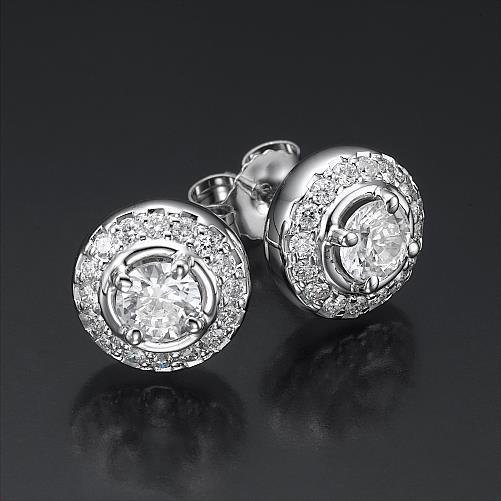 Orecchini A Bottone Con Genuino Diamanti A Taglio Rotondo Da 2,32 Carati 14K White Gold Studs Studs Lady