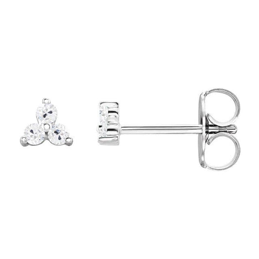 Orecchini A Bottone Con Naturale Diamanti Da Vecchio Minatore 6 Carati In Oro Bianco A Taglio Rotondo 14K