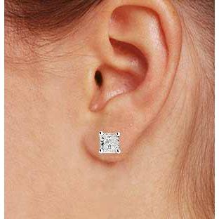 Orecchini A Bottone Da Donna In Oro Bianco 14K Con Naturale Diamanti Taglio Radiante 4,00 Ct