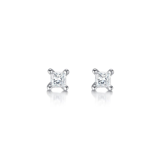Orecchini A Bottone Da Donna In Oro Bianco Con Vero Diamanti Rotondi Da 2,20 Ct