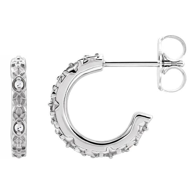 Orecchini A Cerchio Aperto Stile Vintage Vecchio Minatore Genuino Diamanti 4 Carati