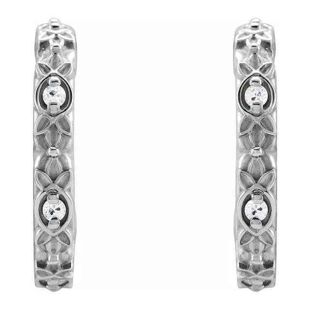 Orecchini A Cerchio Aperto Stile Vintage Vecchio Minatore Genuino Diamanti 4 Carati