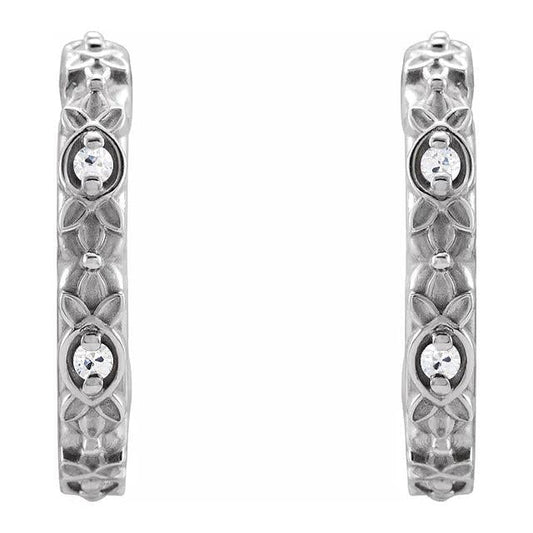 Orecchini A Cerchio Aperto Stile Vintage Vecchio Minatore Genuino Diamanti 4 Carati