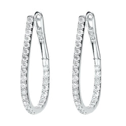 Orecchini A Cerchio Con Naturale Diamanti Taglio Brillante Rotondo 4 Carati F Vvs1