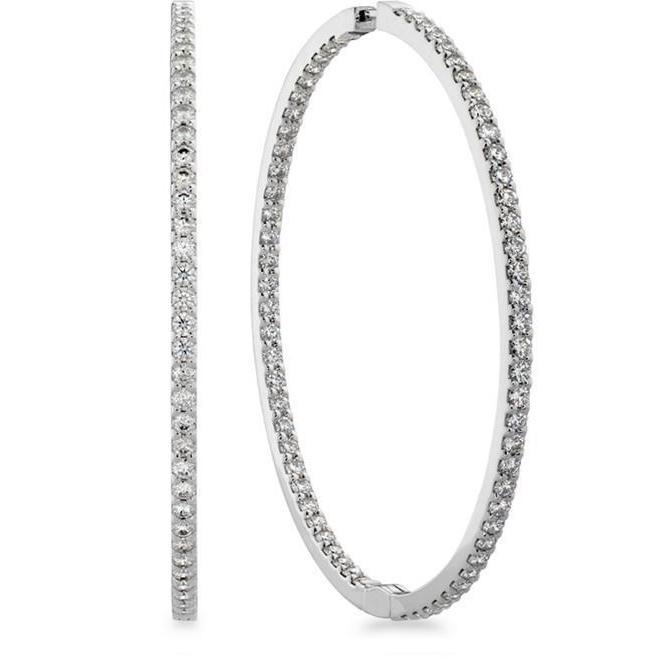 Orecchini A Cerchio Da Donna Con Vero Diamanti A Taglio Rotondo Scintillante Da 5,20 Ct, Oro 14K