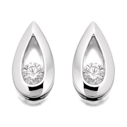 Orecchini A Lobo Con Genuino Diamanti Taglio Rotondo 2 Ct Nuovo Oro Bianco Scintillante