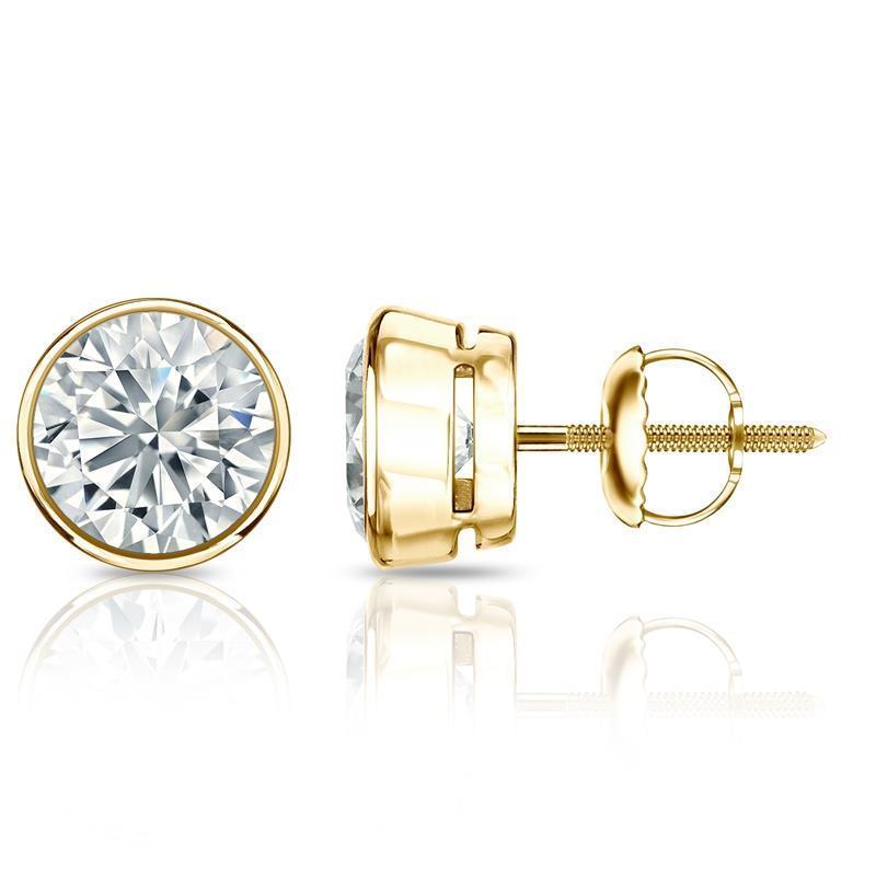 Orecchini A Lobo Con Naturale Diamanti 4,50 Ct. Set Di Castoni Scintillanti In Oro Giallo 14K