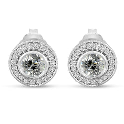 Orecchini A Lobo Con Naturale Diamanti Da Donna, Castone, Set, Vecchio Minatore, 6 Carati