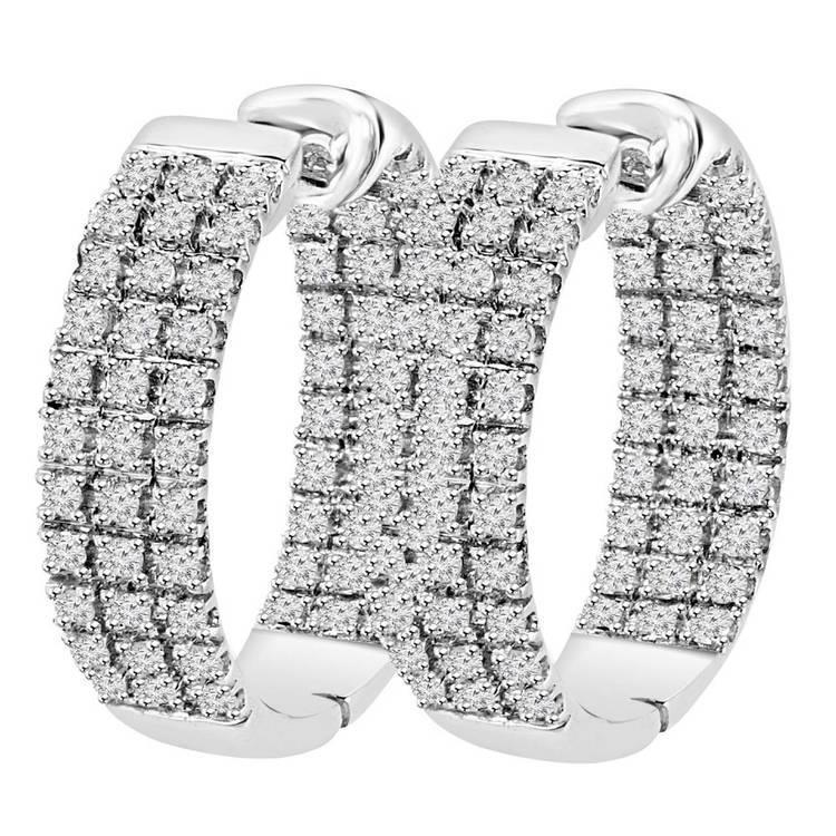 Orecchini Circolari Da Donna Con Naturale Diamanti A Taglio Brillante Rotondo Da 6.60 Ct